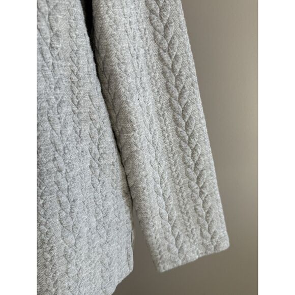 J Crew Cable Knit Cowlneck Top Grey Long Sleeve Casual Classic Cozy Shirt Medium - Picture 5 of 15